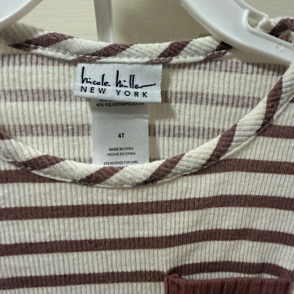 Nicole Miller Toddler Girls Brown and Cream Striped Set
